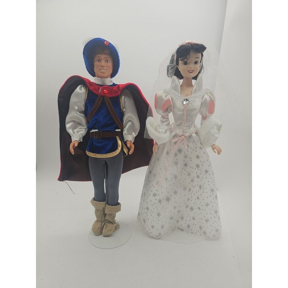 Vintage Disney Parks Classic Snow White And Prince Wedding Doll Set 12”